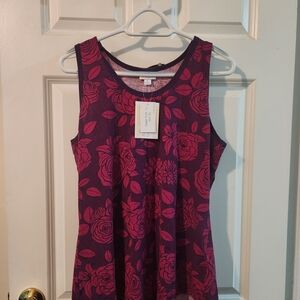 LuLaRoe Purple and Pink Floral Tank Top
